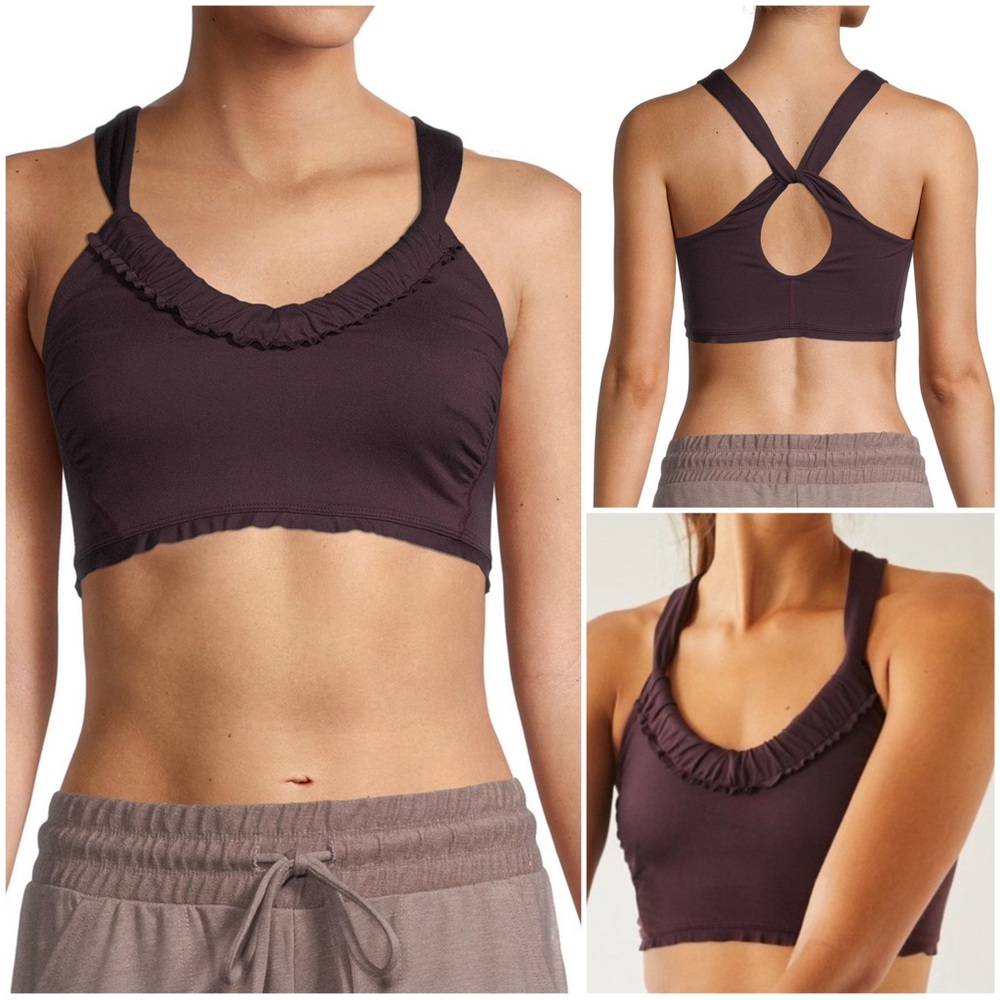 FINAL PRICE Free People Down The Line Ruffle Trim Sports Bra